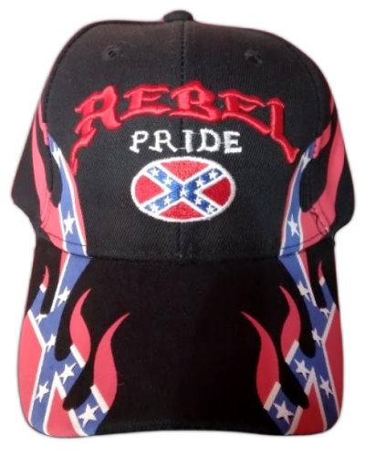 Rebel Pride Confederate Flames embroidered acrylic cap
